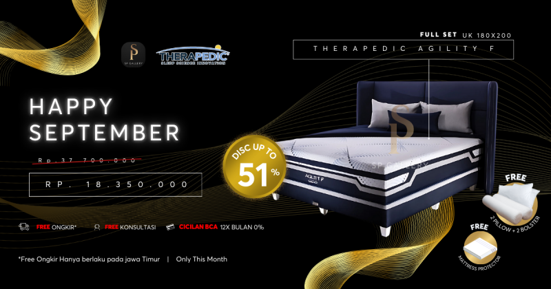 Investasi Tidur Sehat, Therapedic Agility F Full Set Hadir dengan Harga Promo September