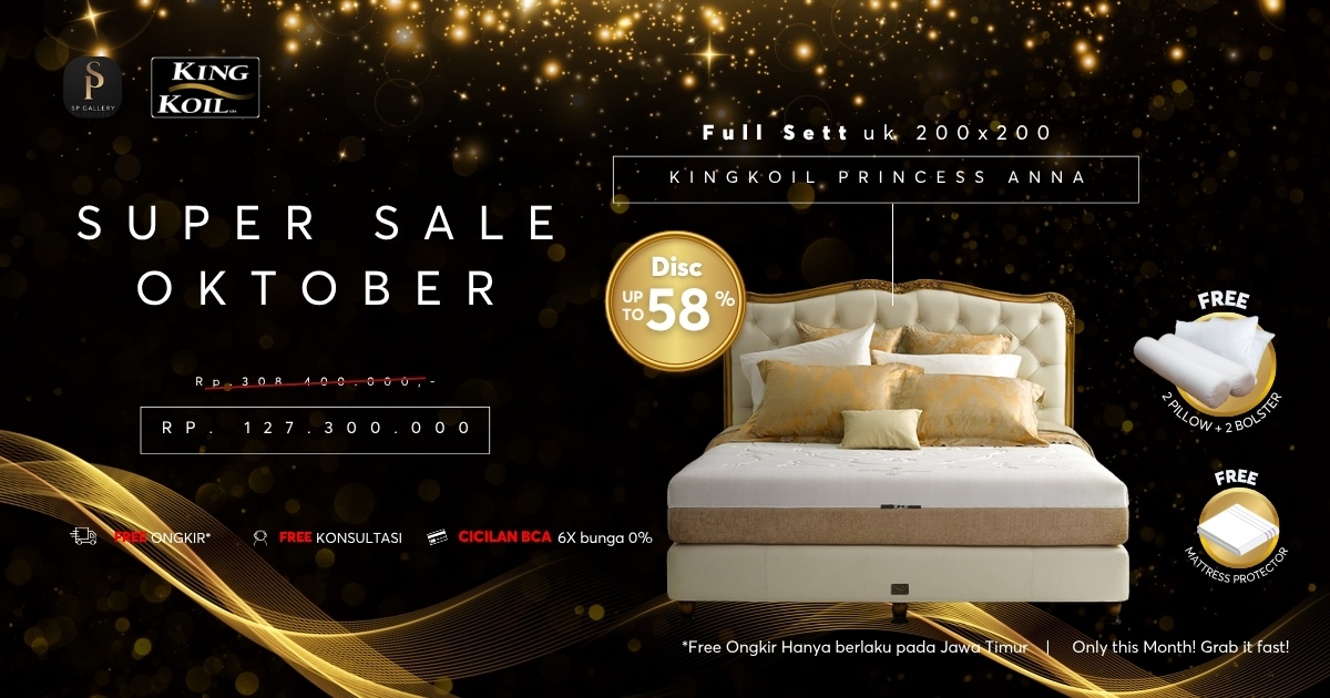 Nikmati Tidur Mewah dengan King Koil Princess Anna, Diskon hingga 58 Persen di SP Gallery!