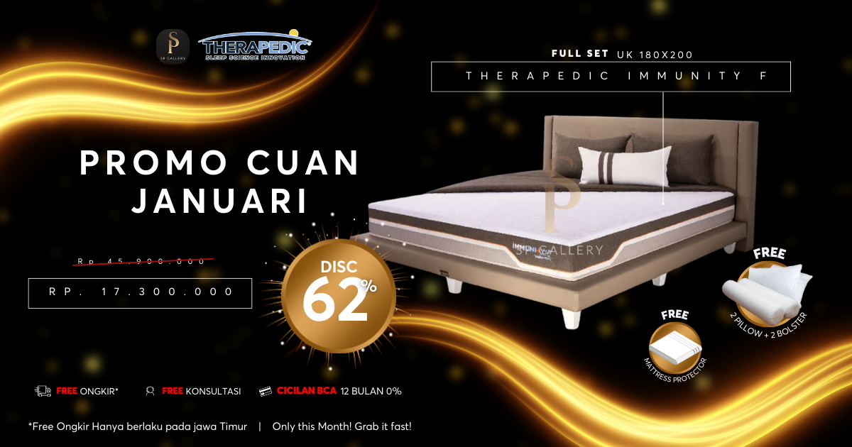 Promo Januari, Diskon 62 Persen Spring Bed Therapedic Immunity F